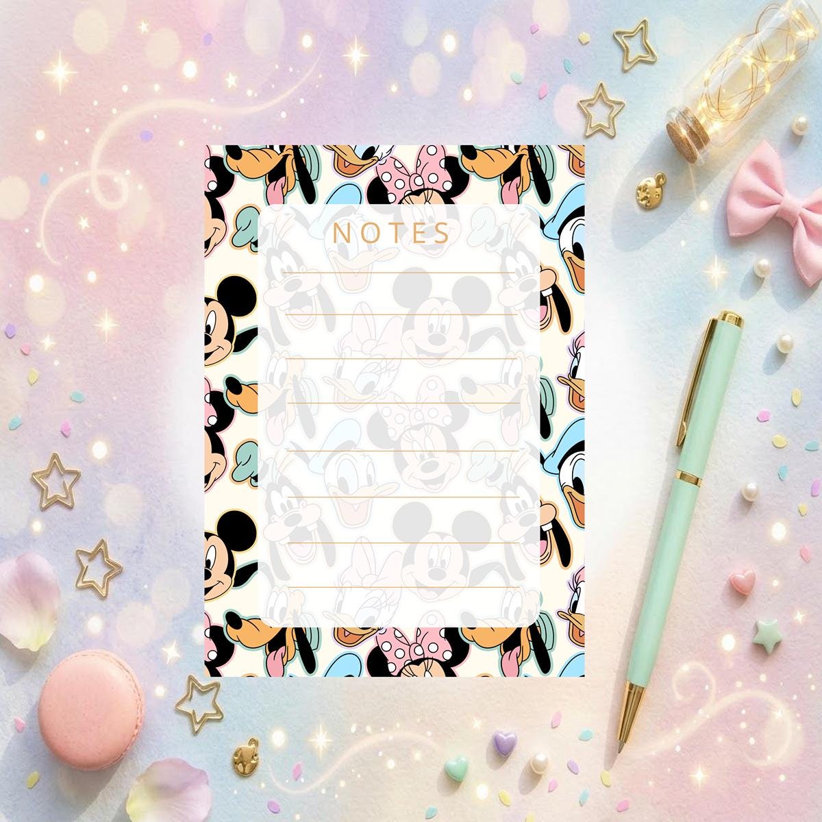 Disneyy Mickey and Friends Mainstreet USA Memo Notepad 50 Sheets Bullet ...