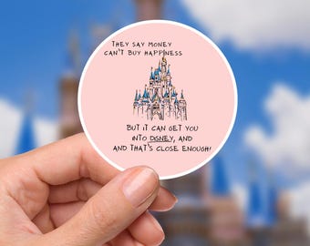 Disneyy Minnie Mouse Happiness Castle Waterproof Disney Laptop Stickers/  Mickey, Minnie planner stationery decal water bottle cell phone