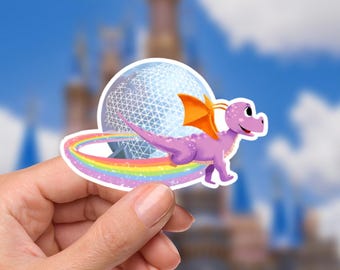 Figment Sticker, Epcot One Little Spark, Waterproof Vinyl Decal