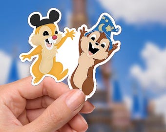 Autocollant Disneyy Chip and Dale Quel monde merveilleux pour ordinateur portable Disney étanche, vacances dans les parcs à thème Disneying, souris du parc du château