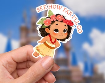 Adesivo testa di Topolino Moana Maui: decalcomania in vinile impermeabile