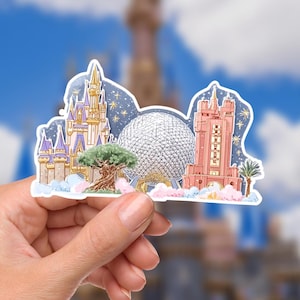 Sticker pour ordinateur portable Disneyy World Castle Animal Kingdom WDW / Sticker Magic Kingdom Fantasyland Disney / Sticker bouteille d&#39;eau agenda pour téléphone portable