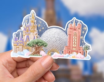 Disneyy World Castle Animal Kingdom WDW-laptopsticker/Magic Kingdom Fantasyland Disney-sticker/sticker waterfles mobiele telefoon