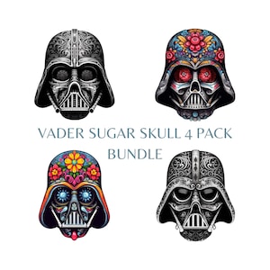 Darth Vader Sugar Skull Bundle PNG Cricuit Star Wars Digital Art