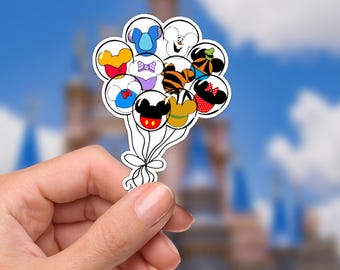 Disneyy Ballons Waterproof Disney Laptop Stickers/  Mickey, Minnie, Winnie the Pooh Stitch planner stationery decal water bottle cell phone
