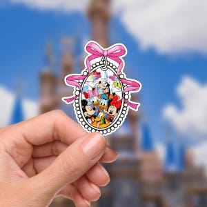 Disneyy Coquette Stickers imperméables pour ordinateur portable Disney/Mickey, Minnie, Dingo Stitch planificateur papeterie sticker bouteille d'eau téléphone portable