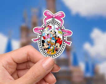 Disneyy Coquette Waterproof Disney Laptop Stickers/  Mickey, Minnie, Goofy Stitch planner stationery decal water bottle cell phone