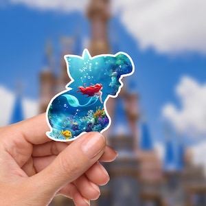 Stickers muraux Disney La Petite Sirène Aérienne Imperméable Disney Pour Ordinateur Portable/Autocollant De Papeterie Planificateur Bouteille D'eau Logo Du Téléphone Portable
