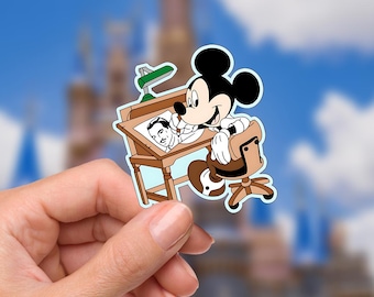 Disneyy Walt Disney Sticker Mickey Mouse What a Wonderful World pour ordinateur portable Disney étanche, vacances dans les parcs à thème Disneying, souris du parc du château