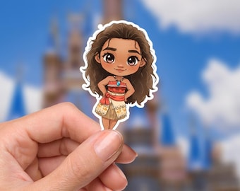 Adesivo Disney Moana Maui, adesivo per bottiglia d'acqua, impermeabile, Disney, adesivi per laptop, planner, cancelleria, decalcomania per bottiglia d'acqua