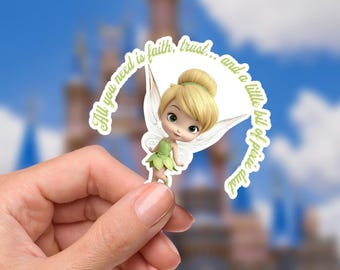Tinkerbell sticker/Peter Pan Neverland Disneyy Pixie Dust laptopstickers/Mickey vinyl stickers/Bujo Journal planner waterfles sticker