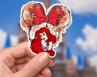 Disneyy Little Mermaid Sticker Waterproof Disney Laptop Stickers/ Disney Sticker,  planner stationery decal water bottle cell phonelogo