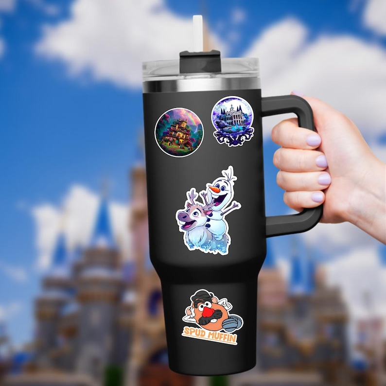 Olaf with Sven Frozen Waterproof Disney Laptop Stickers  Frozen Sven disneymickey mouse planner stationery decal water bottle cell phonelogo