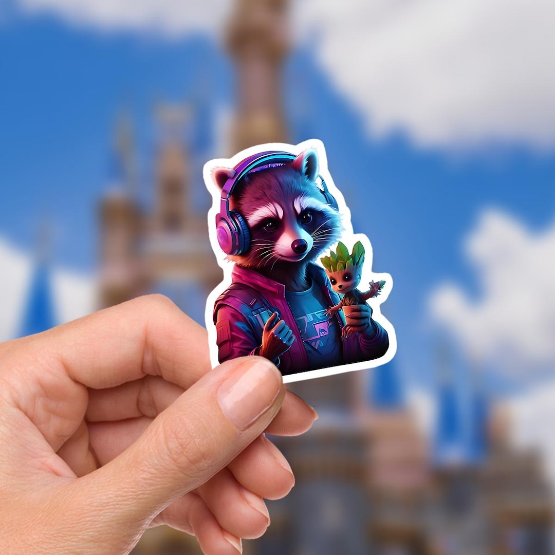 Disneyy Marvel Groot Sticker Rocket Racoon: Waterproof Vinyl Decal for ...