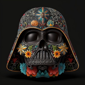 Darth Vader Sugar Skull PNG Cricuit Star Wars Digital Art