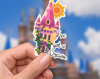Rapunzel Schloss wasserfester Aufkleber - verschlungene Prinzessin Planner Aufkleber