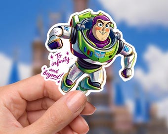 Disneyy Toy Story  Buzz Light To Infinity And Beyond Year Disney Laptop Sticker planner stationery decal water bottle cell buzzlightyear