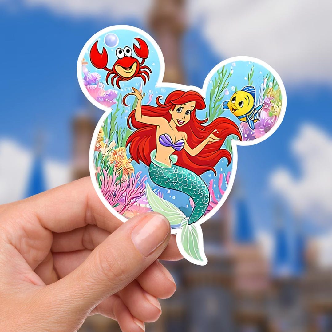 Little Mermaid Ariel Sticker: Waterproof Vinyl Decal for Laptop, Water ...