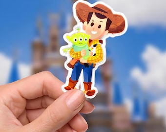 Woody and Alien Toy Story Sticker: Waterproof Vinyl Decal