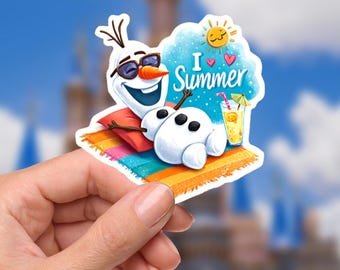 Olaf I Heart Summer Frozen Adesivi impermeabili Disney per laptop Frozen Sven Disney Topolino planner cancelleria decalcomania bottiglia d'acqua cellulare