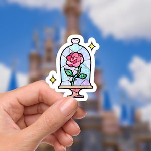 Disneyy Beauty And The Beast Tale As Old As Time Enchanted Flower Waterproof Disney Laptop Stickers planner stationery decal water bottle