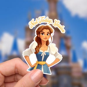 Pegatinas divertidas de Disney de La Bella y la Bestia, pegatinas impermeables de Disney para portátil, planificador, papelería, botella de agua, teléfono móvil.
