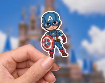Captain America Sticker: Waterproof Vinyl Decal for Laptop, Water Bottle