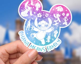 Pegatinas impermeables de Disney Stitch para portátil/Lilo y Stitch Ohana Aloha, planificador, papelería, calcomanía, botella de agua, teléfono celular, logotipo