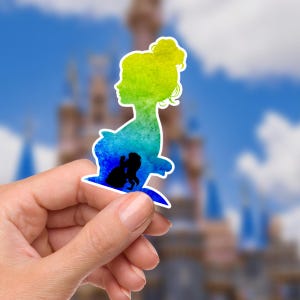 Disneyy Die Schöne und das Biest Tale so alt wie die ZeitWasserfeste Disney Laptop Aufkleber/ Ohana Aloha Planer Schreibwaren Aufkleber Wasserflasche Handy