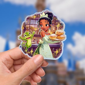 Disneyy Tiana Princess And The Frog Waterproof Disney Laptop Stickers Tianas Place Disney Gift Planner Stationery Decal Water Bottle Cell