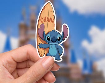 Disney Stitch Waterproof Vinyl Sticker: Lilo and Stitch Ohana Decal