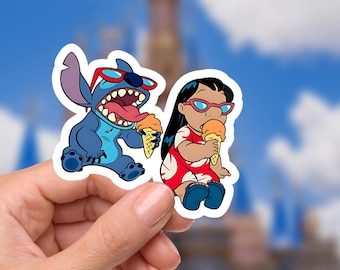 Disneyy Stitch Sticker Waterproof Disney Laptop Stickers/ Lilo and Stitch Ohana Aloha planner stationery decal water bottle cell phonelogo