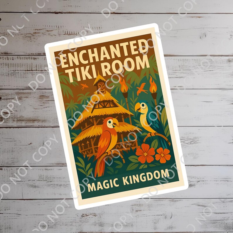 Tiki Notebook Disney Magic Kingdom Tiki Room Sticker Waterproof Disney Laptop ...