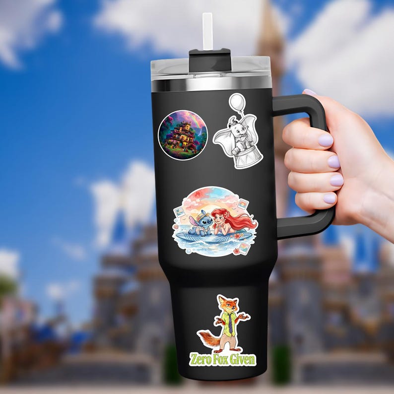 Aeriel & Stitch Little Mermaid Sticker: Waterproof Vinyl Decal kindle stickers water bottle stickers