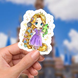 Rapunzel Disneyy Tangled Pascal  Waterproof Disney Laptop Stickers Rapunzel Princess affirmation planner stationery decal water bottle cell