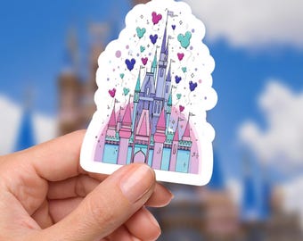 Disneyy Castle Mickeyy Mouse Ballons World Sticker Waterproof Disney Laptop, Disneying Theme Park Vacation, Castle Park Mouse
