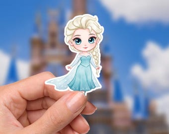 Adhesivo de vinilo impermeable de Elsa Frozen: para portátil o botella de agua