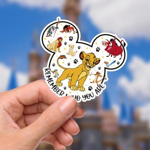 Adesivo trasparente Disney Re Leone Rafiki, adesivo per laptop, planner, cancelleria, bottiglia d'acqua, adesivo per cellulare, adesivo ispiratore