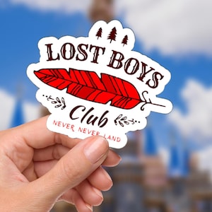 Peter Pan Lost Boys Club Sticker/ Peter Pan Neverland Disneyy Pixie Dust Laptop Stickers/Minnie Vinyl Decals/  Planner Water bottle sticker