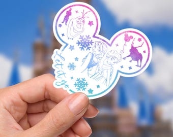 Disneyy Frozen Let It Go Sticker Waterproof Disney Laptop Stickers/  planner stationery decal water bottle cell phonelogo