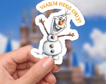 Pegatinas impermeables de Olaf con Sven Frozen para portátil de Disney, Frozen Sven, Disney, Mickey Mouse, planificador, papelería, calcomanía, botella de agua, teléfono celular, logotipo