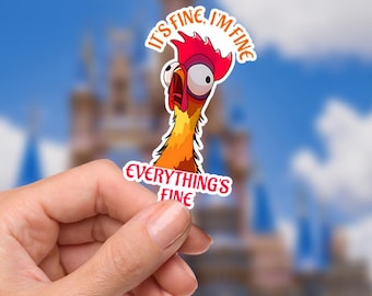 Disneyy Hei Hei Lustig Es ist fein. I'm fein alles fein Aufkleber Wasserflasche Disney Aufkleber Wasserflasche Sticker Wasserflasche