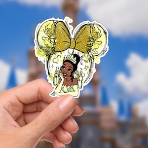 Disneyy Tiana Princess And The Frog Waterproof Disney Laptop Stickers Tianas Place Disney Gift Planner Stationery Decal Water Bottle Cell