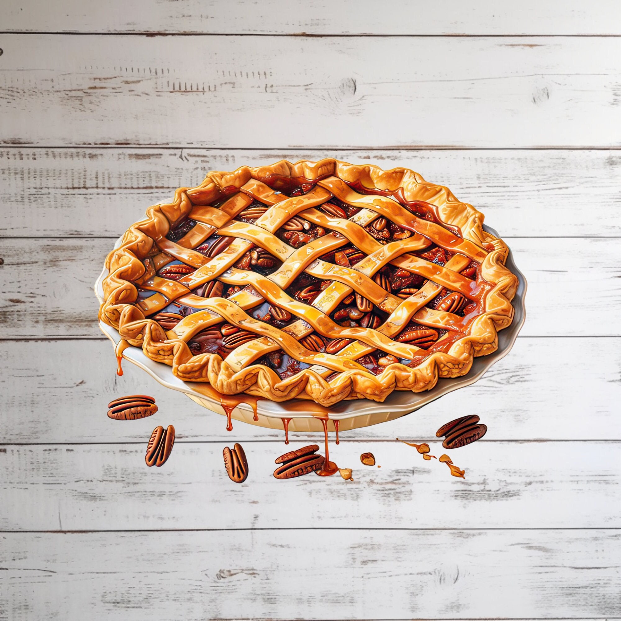 Fall Sweet Treats Watercolor Clipart  -  Cozy Fall Images, Pies Graphics, Pecan Pie PNG, Instant Digital Download,Commercial Use