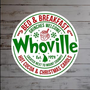 Whoville Bed And Breakfast png, kerstbord png, kerstlogo png, kerstmis png, vakantie png, winter png, grinches christmas,