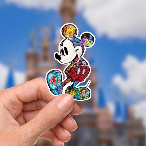 Disneyy Mickey Mouse What A Wonderful World Sticker Waterproof Disney Laptop, Disneying Theme Park Vacation, Castle Park Mouse