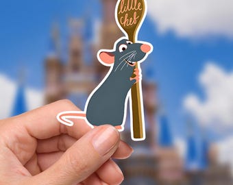 Rémy Ratatouille Lil Chef Disney Pegatina para portátil Planificador Papelería Calcomanía Botella de agua Celular Buzzlightyear