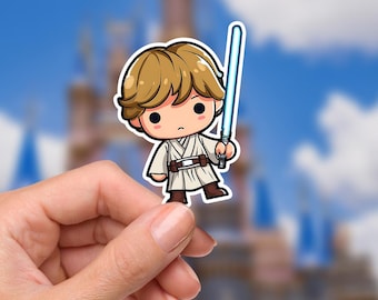 Adhesivo de vinilo impermeable de Luke Skywalker de Disney Star Wars