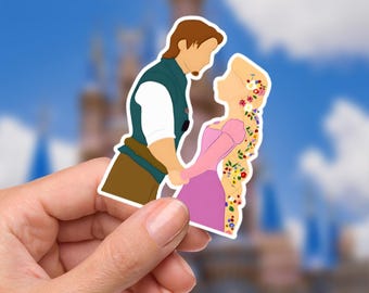 Rapunzel & Flynn wasserfester Vinyl Aufkleber - verschlungene Blumen Skizze