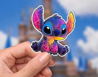 Naklejka Stitch: wodoodporna naklejka winylowa na laptopa, butelkę z wodą